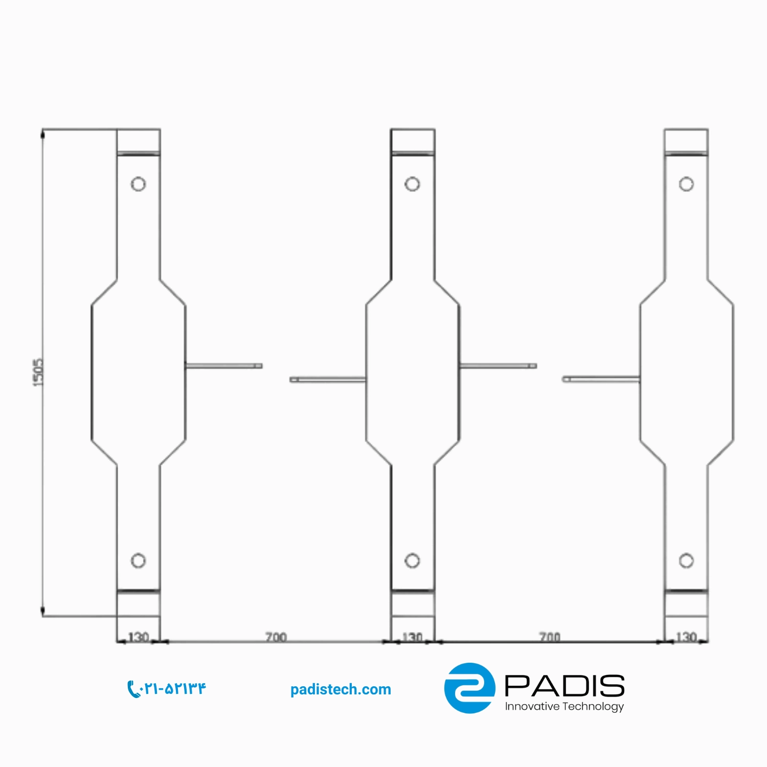 گیت شیشهای (Sliding) مدل PS-2400 Pro Smartمحصول شرکت پادیس